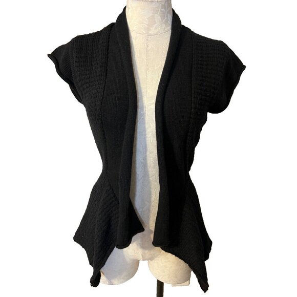 Anthropologie MOTH Cardigan Sweater XS Black Short Sleeve NWT - Picture 1 of 8